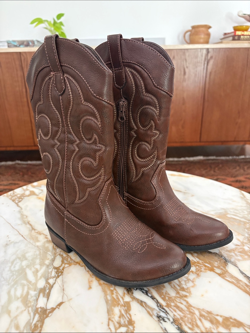 Cat & Jack Brown Kids Western Cowboy Boots